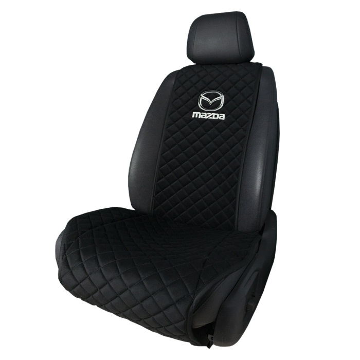 Накидки на сидения Передние накидки с вышивкой Mazda2 (Черный)
