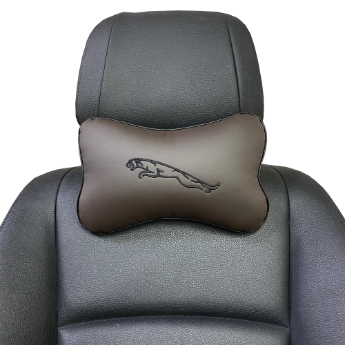 Подушки под шею Подушка под шею коричневая с вышивкой Jaguar